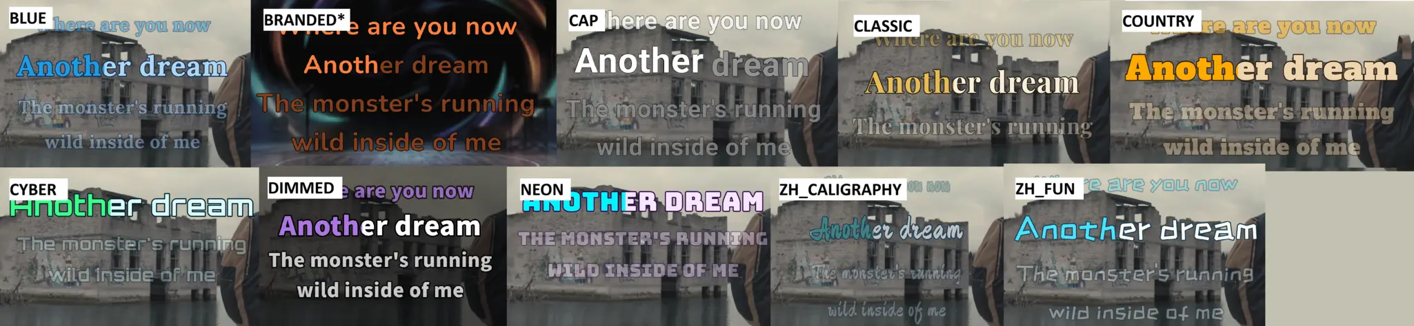 Lyrics presets