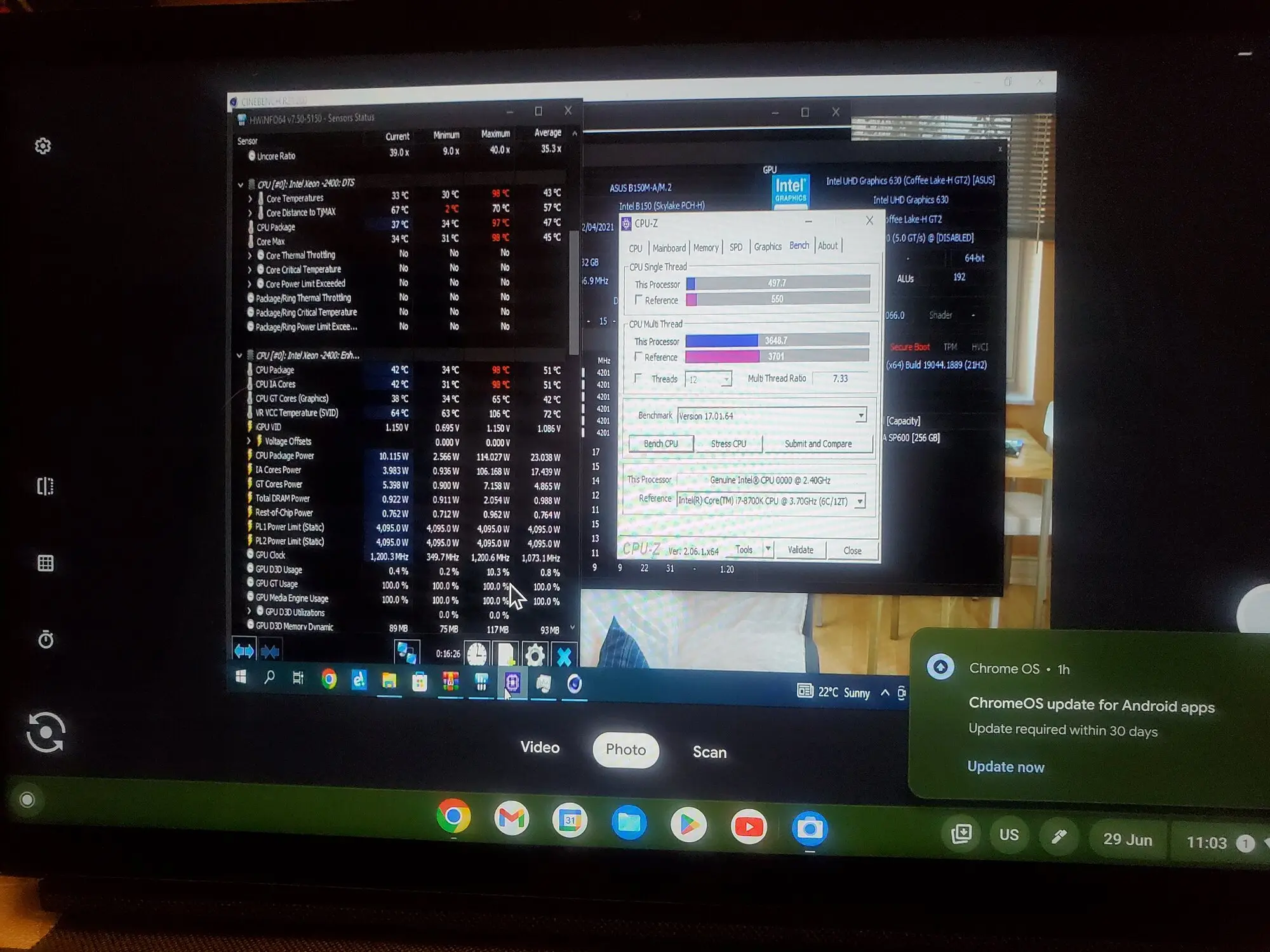 Benchmark of QTJ2 similar to i7-8700K.