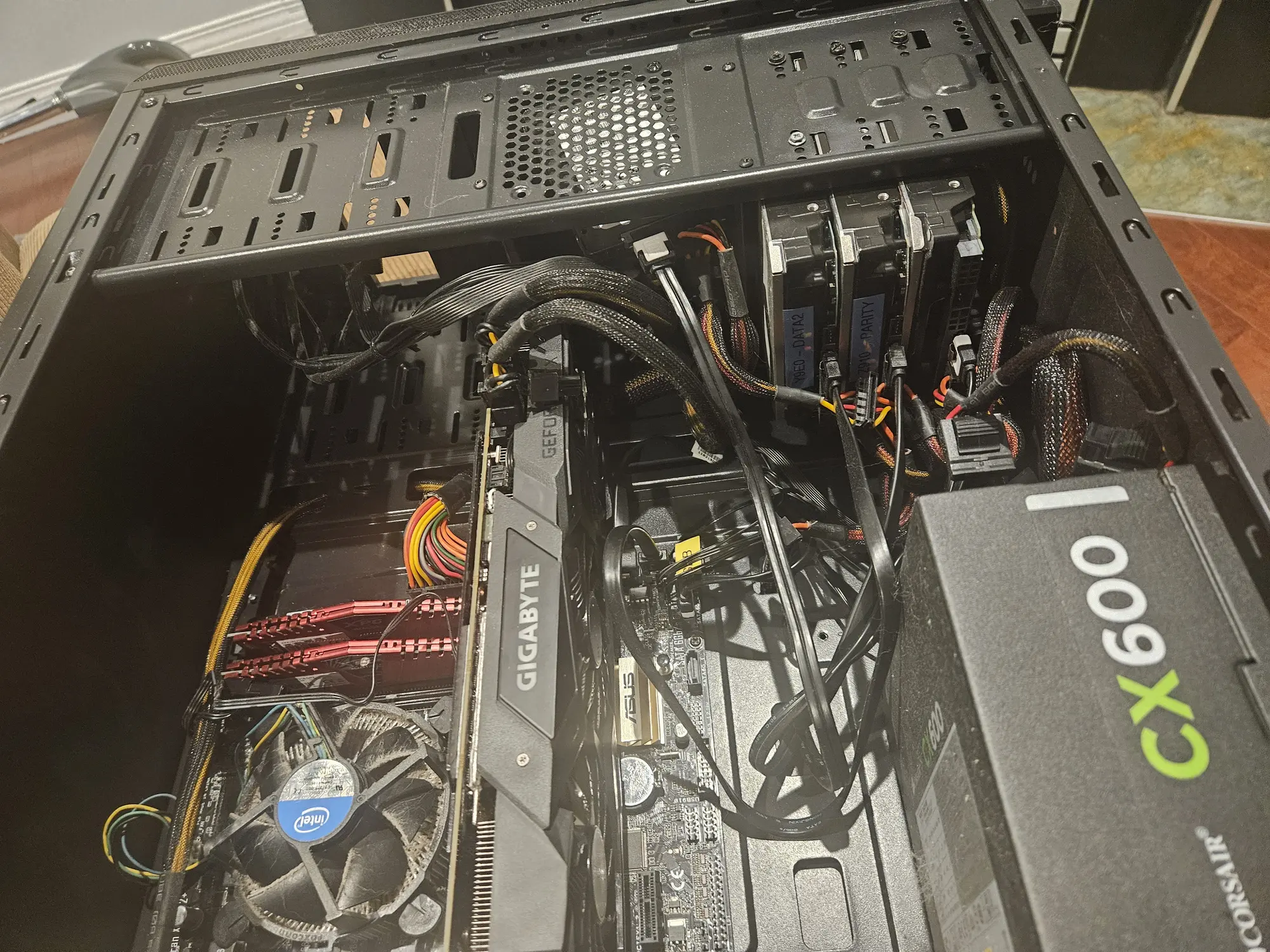Picture of my NAS server with 3 drives.